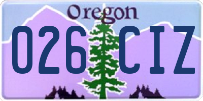 OR license plate 026CIZ