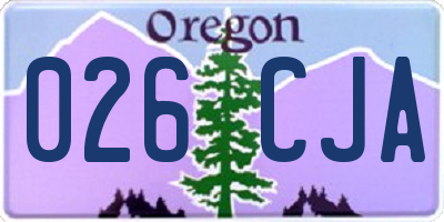 OR license plate 026CJA