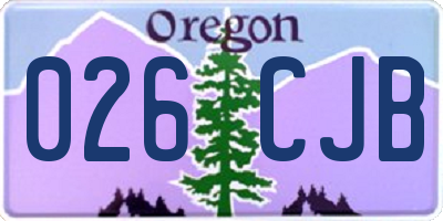 OR license plate 026CJB