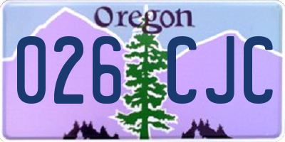 OR license plate 026CJC