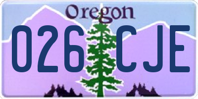 OR license plate 026CJE