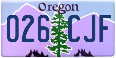 OR license plate 026CJF