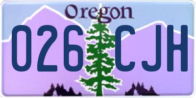 OR license plate 026CJH