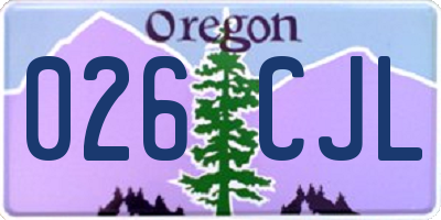 OR license plate 026CJL