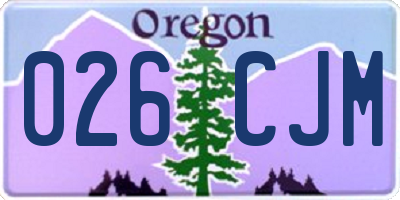 OR license plate 026CJM