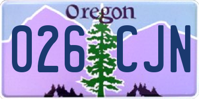 OR license plate 026CJN