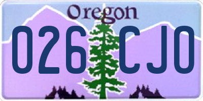 OR license plate 026CJO