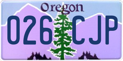 OR license plate 026CJP