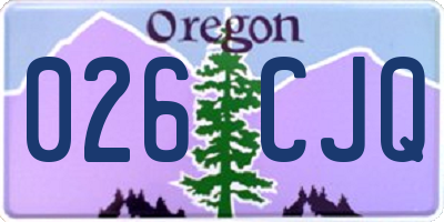 OR license plate 026CJQ