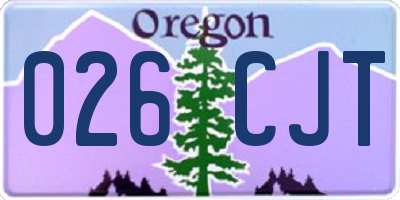 OR license plate 026CJT