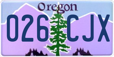 OR license plate 026CJX