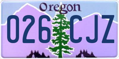 OR license plate 026CJZ