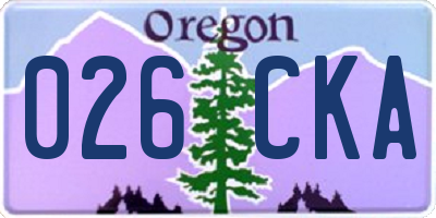 OR license plate 026CKA