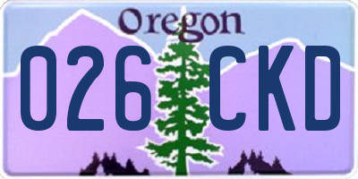 OR license plate 026CKD