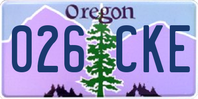OR license plate 026CKE