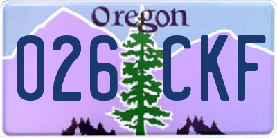 OR license plate 026CKF