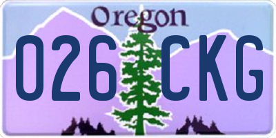 OR license plate 026CKG