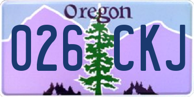 OR license plate 026CKJ