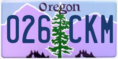 OR license plate 026CKM