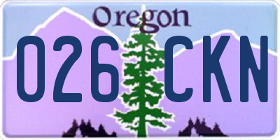 OR license plate 026CKN