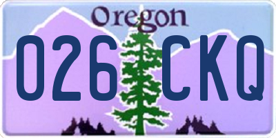 OR license plate 026CKQ