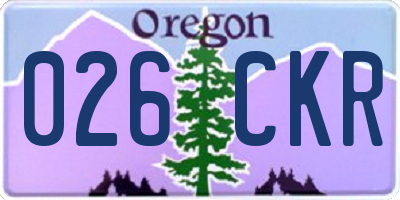 OR license plate 026CKR
