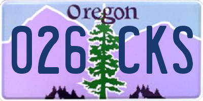 OR license plate 026CKS