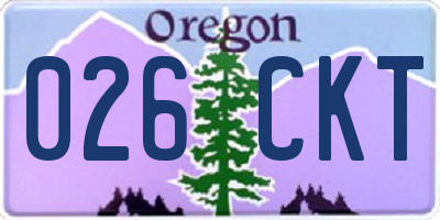 OR license plate 026CKT