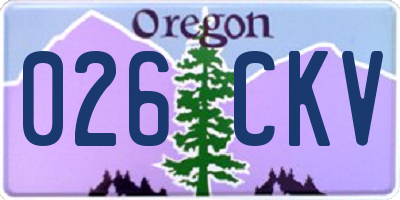 OR license plate 026CKV