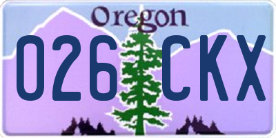 OR license plate 026CKX