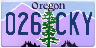 OR license plate 026CKY