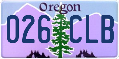 OR license plate 026CLB