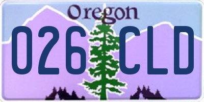 OR license plate 026CLD