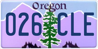 OR license plate 026CLE