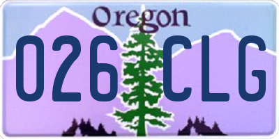 OR license plate 026CLG