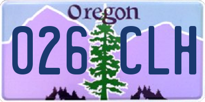 OR license plate 026CLH