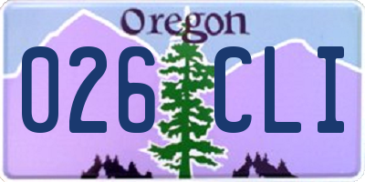 OR license plate 026CLI