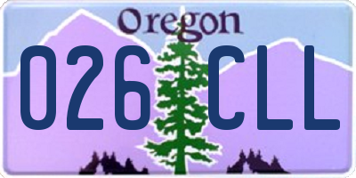 OR license plate 026CLL