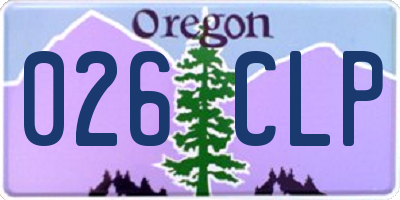 OR license plate 026CLP