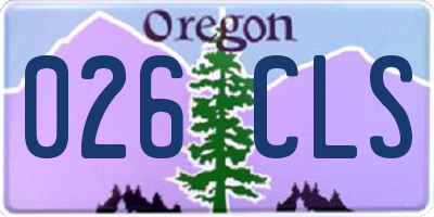OR license plate 026CLS