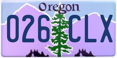 OR license plate 026CLX