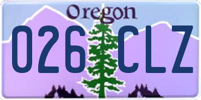 OR license plate 026CLZ