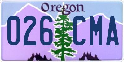OR license plate 026CMA
