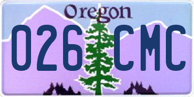 OR license plate 026CMC