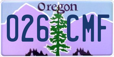 OR license plate 026CMF