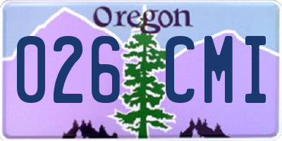 OR license plate 026CMI