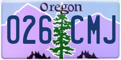 OR license plate 026CMJ