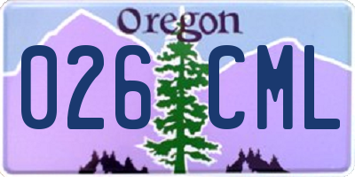 OR license plate 026CML