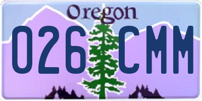 OR license plate 026CMM