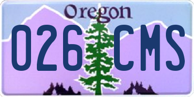 OR license plate 026CMS